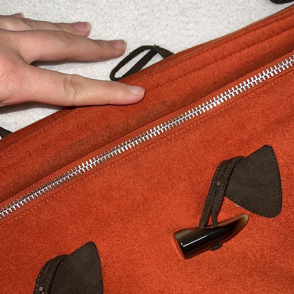 Gap Long Sleeve Full Zip Orange Jacket Toggle Pea Coat Wool Blend Womens M - Picture 9 of 12